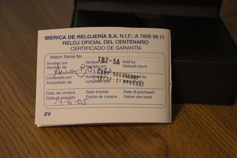 Relógio do Centenário do Benfica com Caixa e Papeis