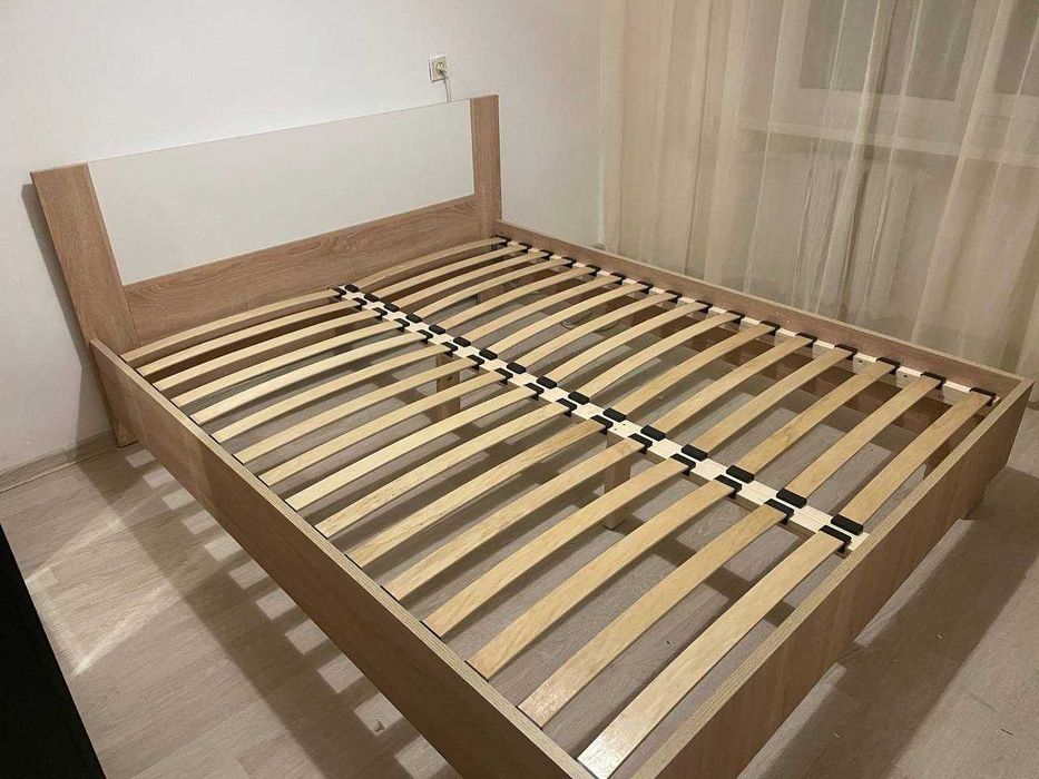 Ліжко двоспальне дуб сонома з вставкою німфеа альба Недорого