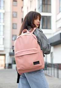 Розовый большой женский рюкзак, для ноутбука, спортивный, пудра