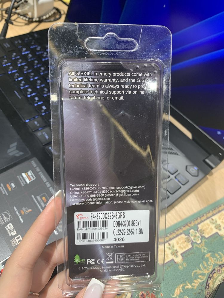 Оперативна памʼять S SO-DIMM 8GB DDR4 3200МГц Patriot (PSD48G320081S)