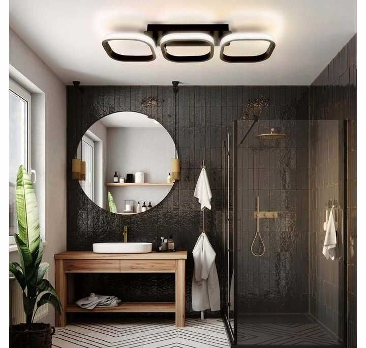 NOWA Lampa Sufitowa Led Czarna Plafon Do Salonu Wisząca Do sypialni