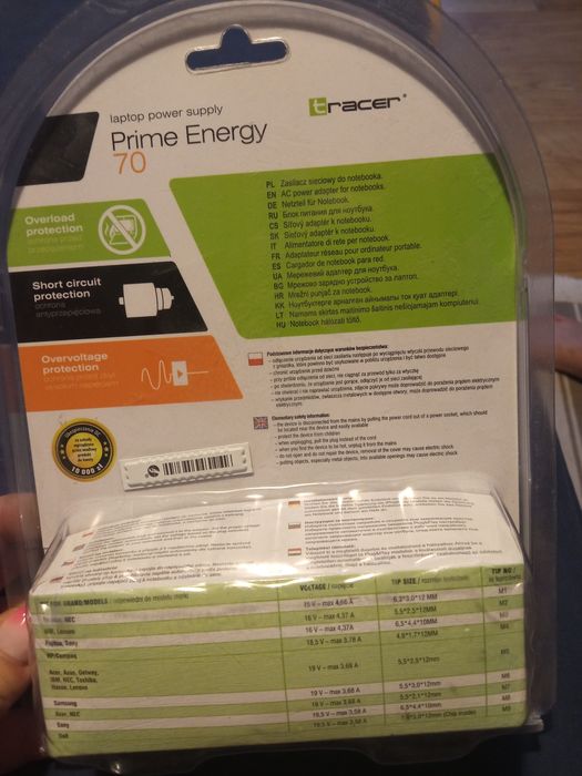 Tracker Prime energy 70  zasilacz sieciowy laptop