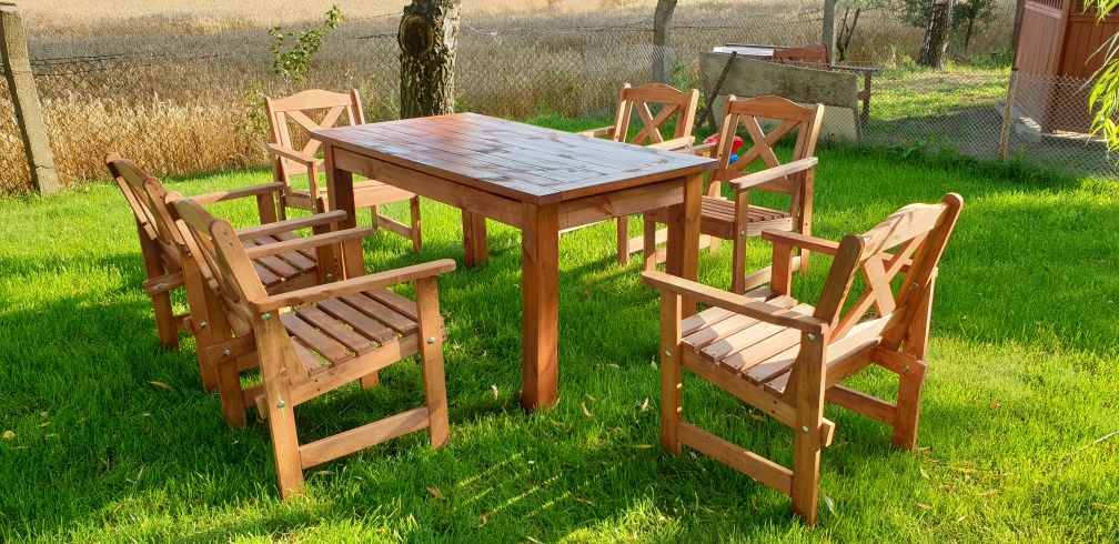 Meble ogrodowe, zestaw ogrodowy stół + 6 krzeseł