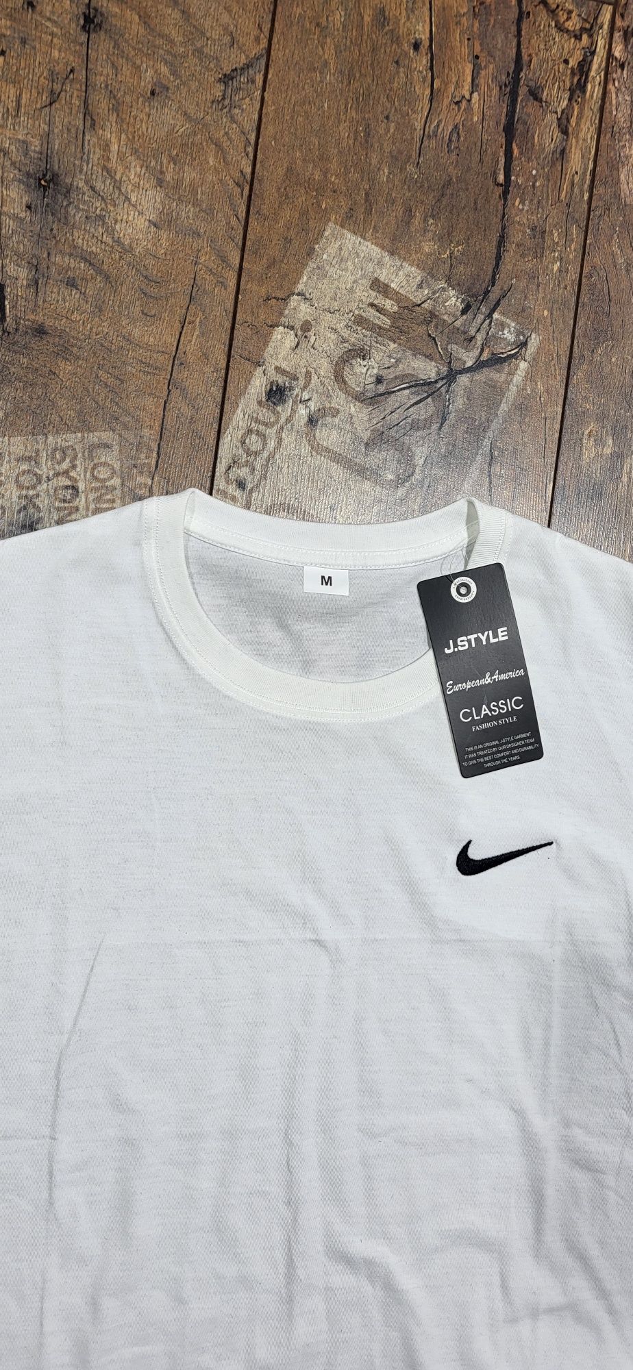 Biała koszulka męska t-shirt młodzieżowa bawełna premium M