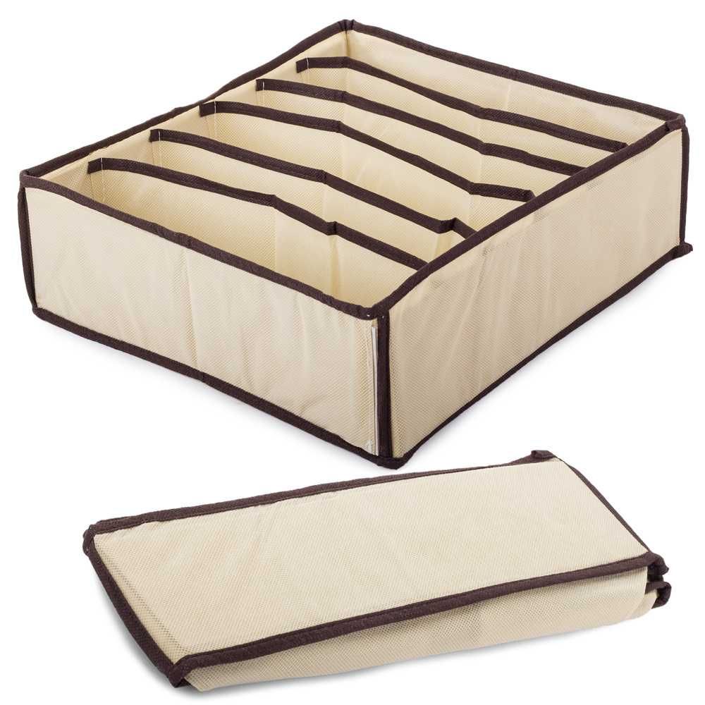 ORGANIZER NA BIELIZNĘ 6 przegródek do szuflady na skarpety 34x30x10 cm