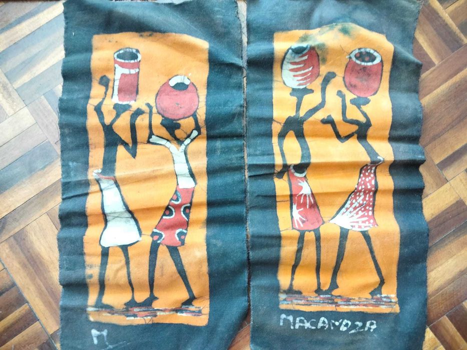 3 Telas/quadros Angolanos pintados à mão
