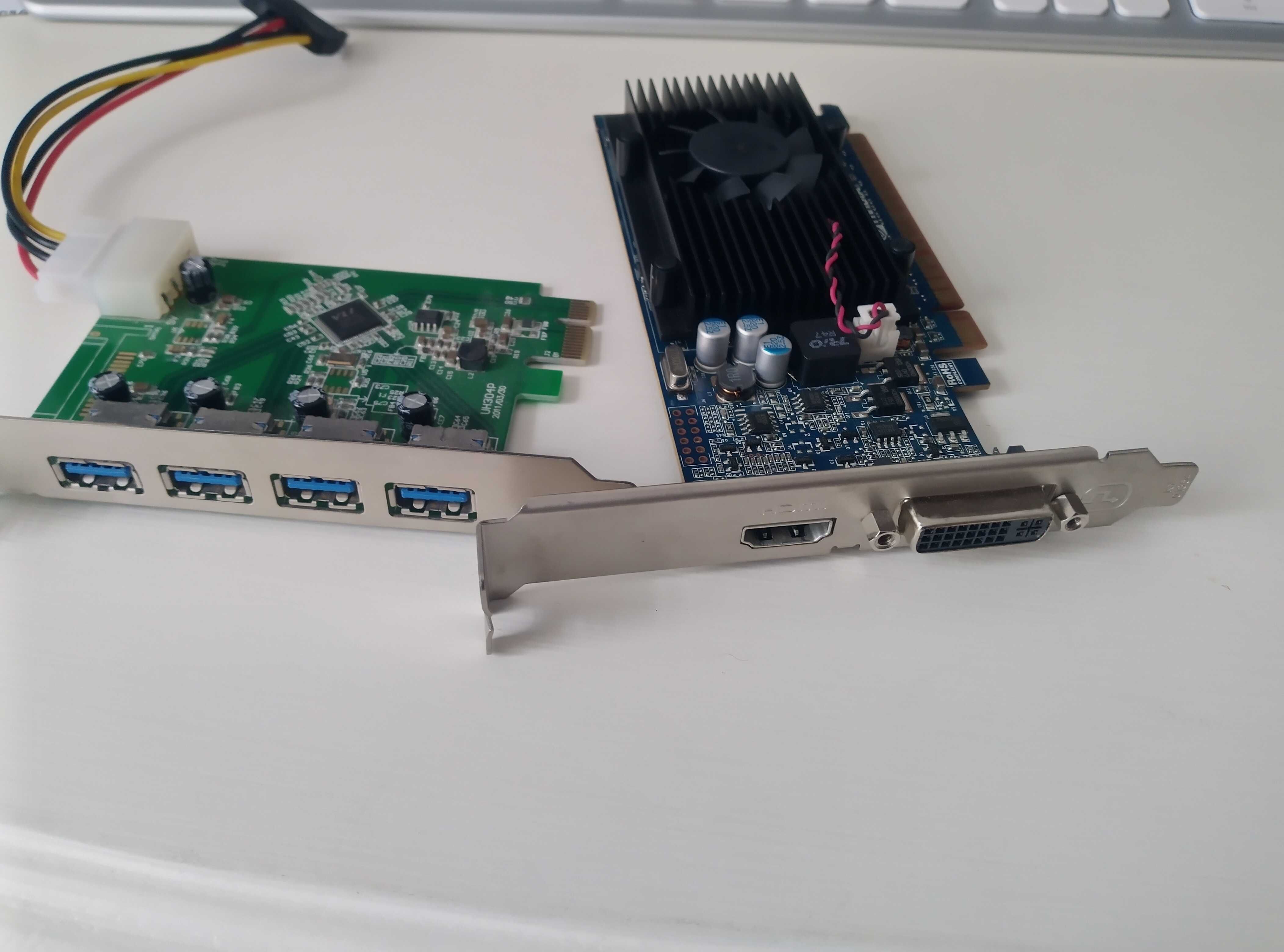 Karta graficzna PCI NVidia + karta USB PCIe w b. dobrym stanie
