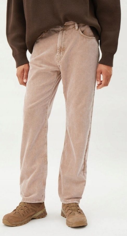 Weekday spodnie męskie sztruksowe casual nowe outlet brązowe róż S M