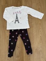 Zara legginsy oraz nowa bluzka z długim rękawkiem. Rozmiar 98