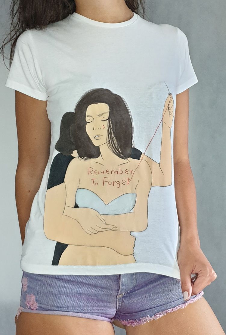 Bluzka t-shirt ręcznie malowane