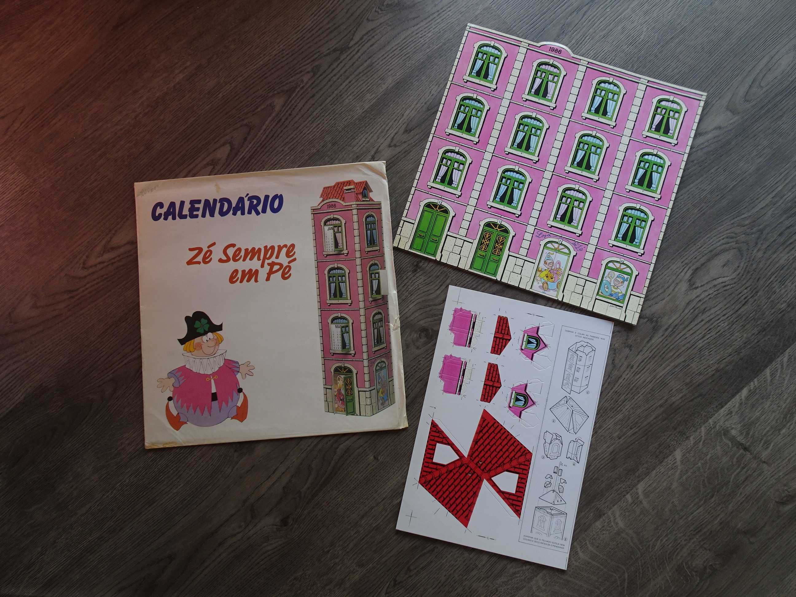 Antigo calendário zé sempre em pé do programa 1 2 3  raro