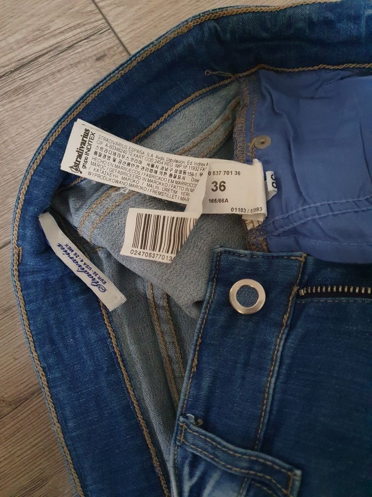 jeans Stradivarius super stan, R. 36 granatowe