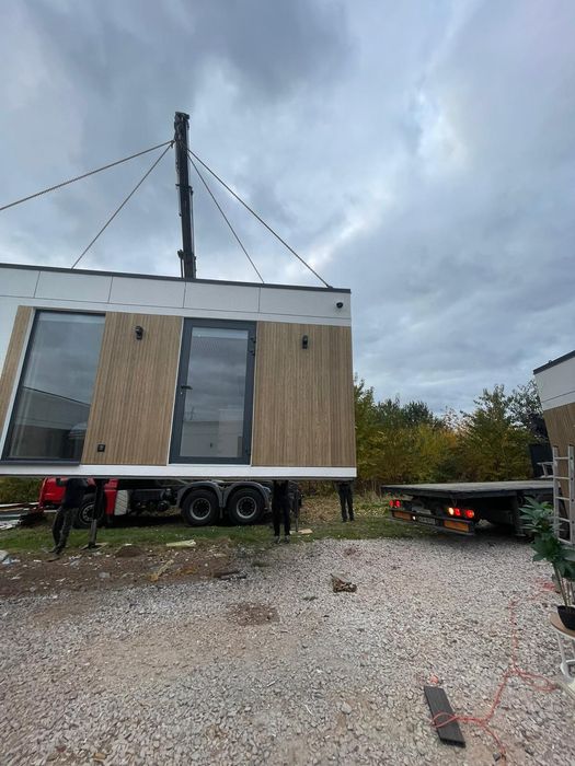 Domek mobilny 21 m z tarasem w pełni wyposażony dostępny od ręki