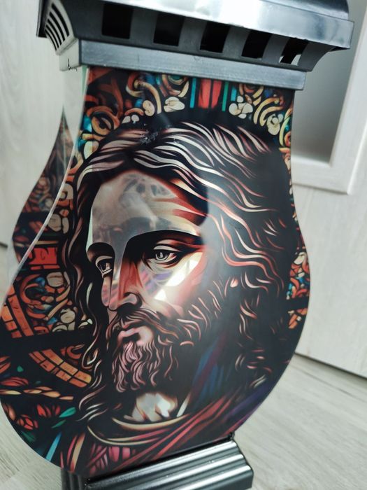 Nowy znicz duży 40 cm witraż kapliczka z Chrystusem