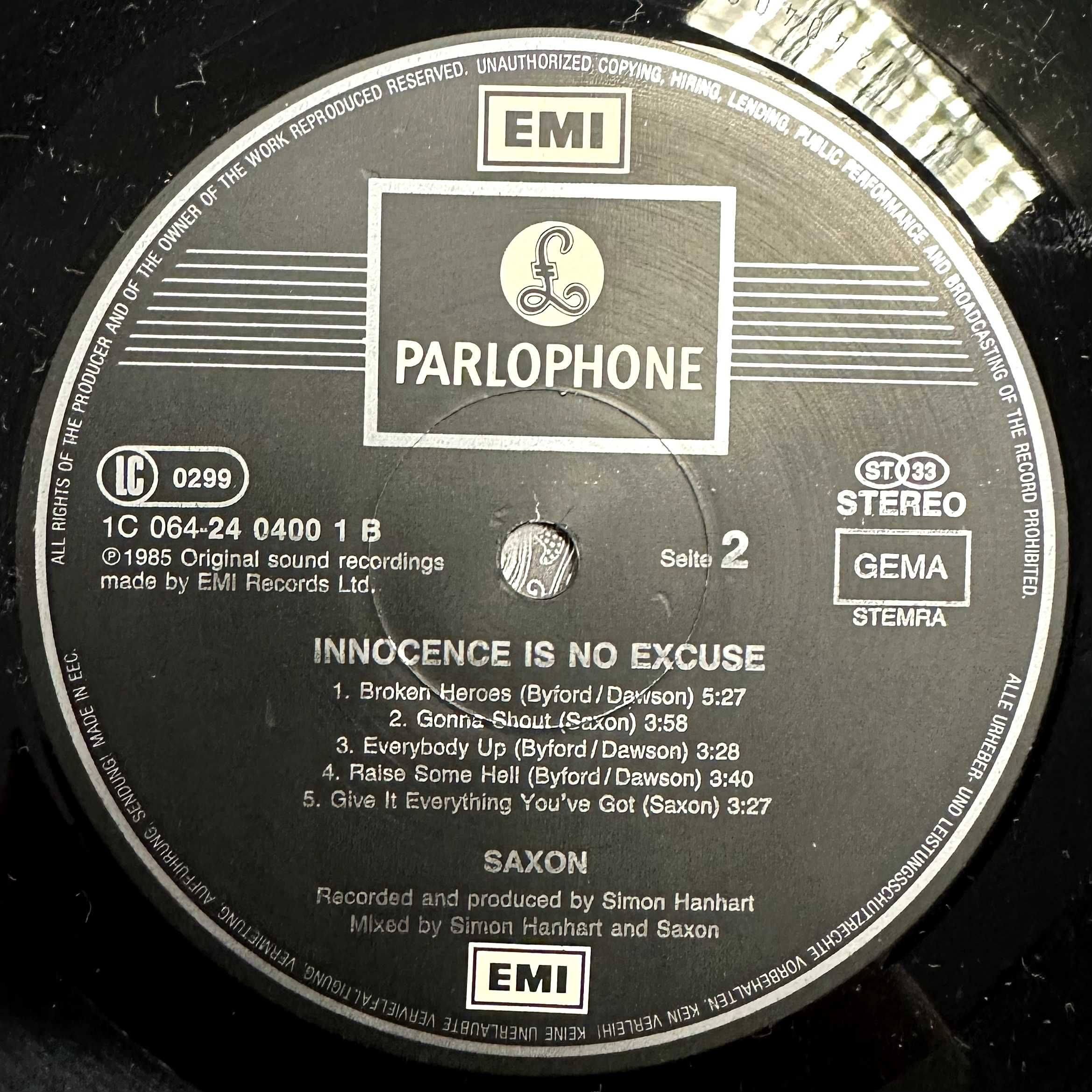 Saxon - Innocence is no excuse (Vinyl, 1987, Germany)