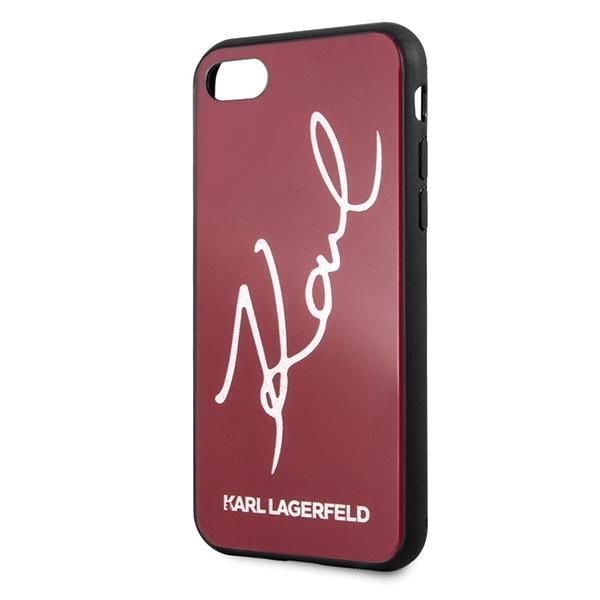 Etui Karl Lagerfeld Signature Glitter do iPhone 7/8 - Czerwone