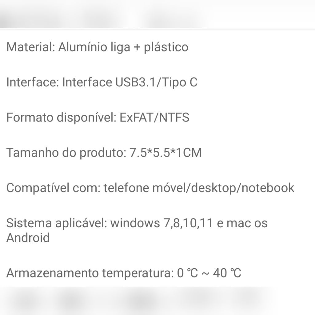 Disco externo de 1TB a 64TB compatível com telemóvel ( novo em caixa )