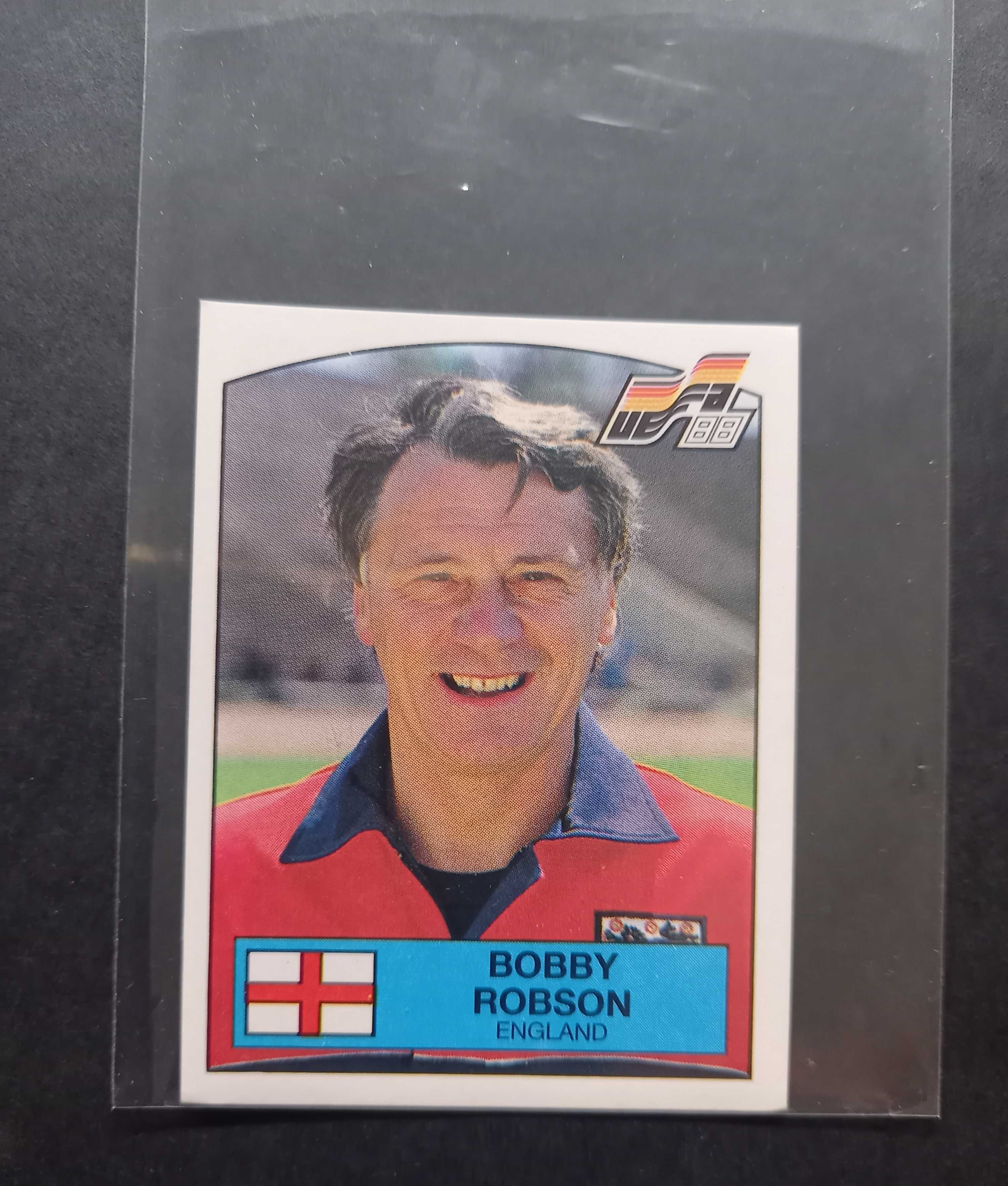 Cromo de futebol Bobby Robson(UEFA 
Euro Germany 88)da Panini