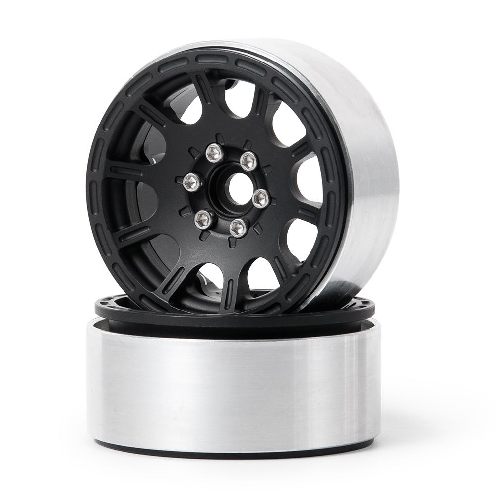 4 aluminiowe felgi beadlock do modelu rc 1.9" czarne TRAXXAS AXIAL MST