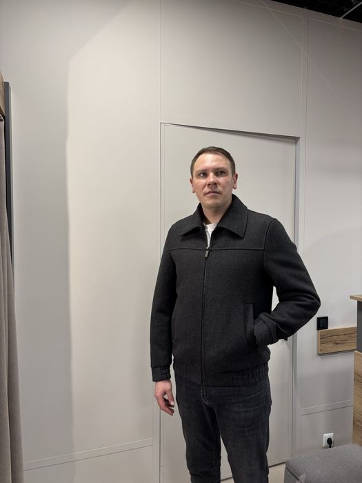 Новое мужское пальто куртка короткое под резинку серое  L, XL, 2XL,3XL