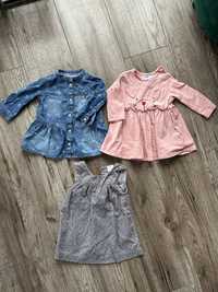 Sukienki niemowlece 3 szt. rozm. 68 H&M, 5,10,15, F&F