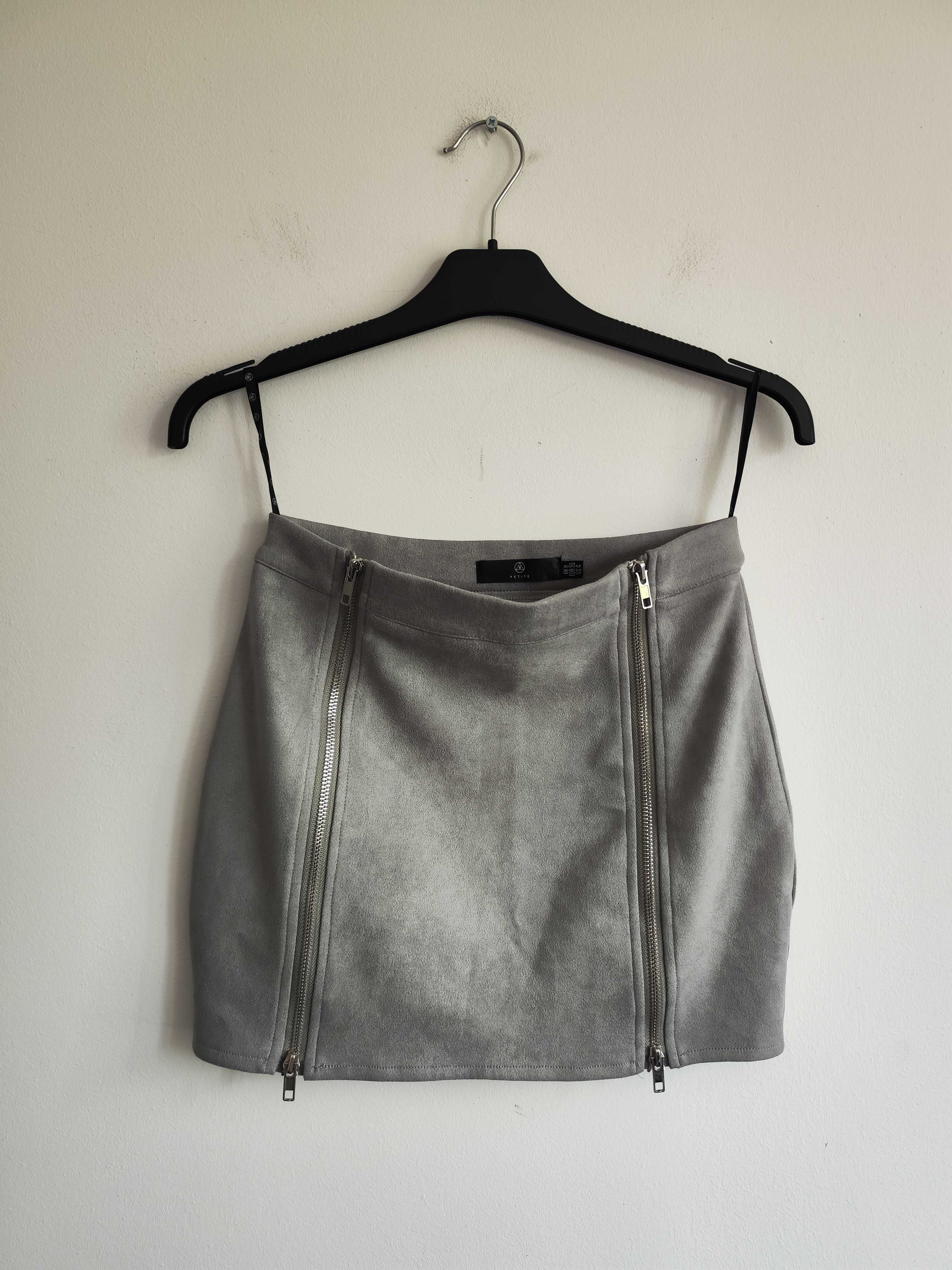 Szara zamszowa spódniczka mini S Missguided