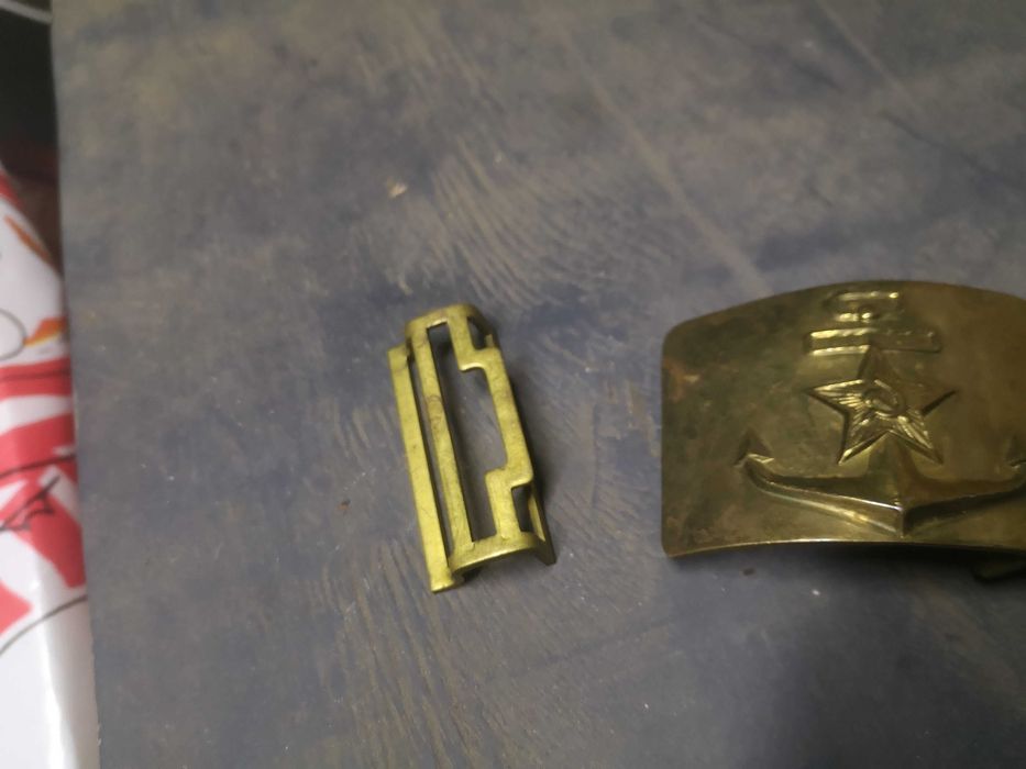 Пряжка и зацеп на ремень мор флот СССР якорь и серп и молот