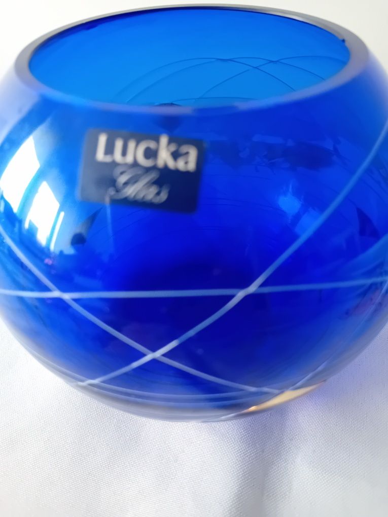 Wazon Lucka kula granatowe szkło