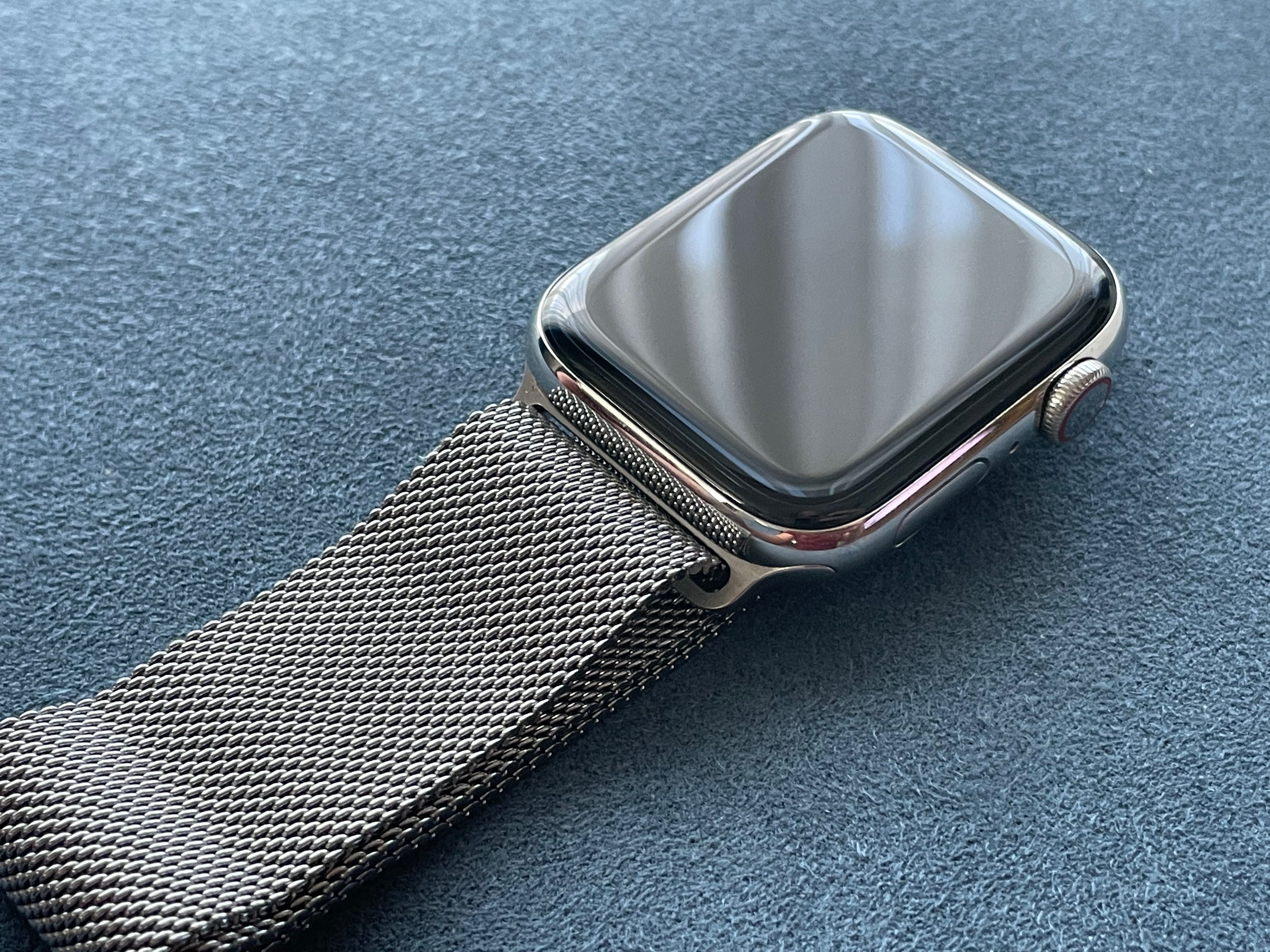 Apple Watch 5 cellular 44mm - stal nierdzewna + opaska sportowa