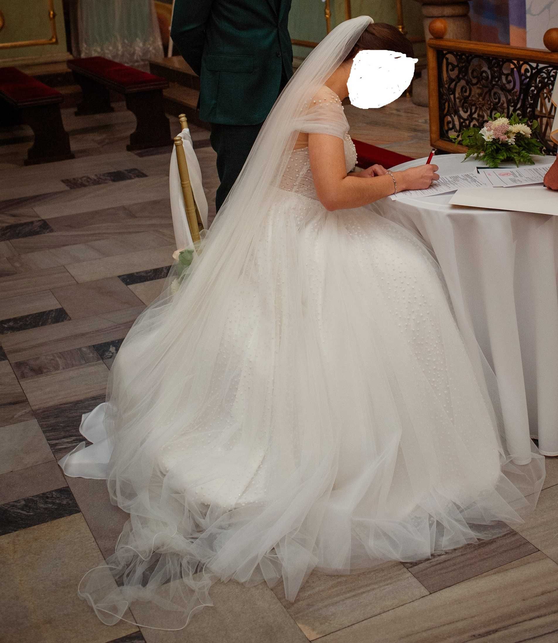 Suknia ślubna Madonna Milla Nova Elsa S 34/36 z perełkami