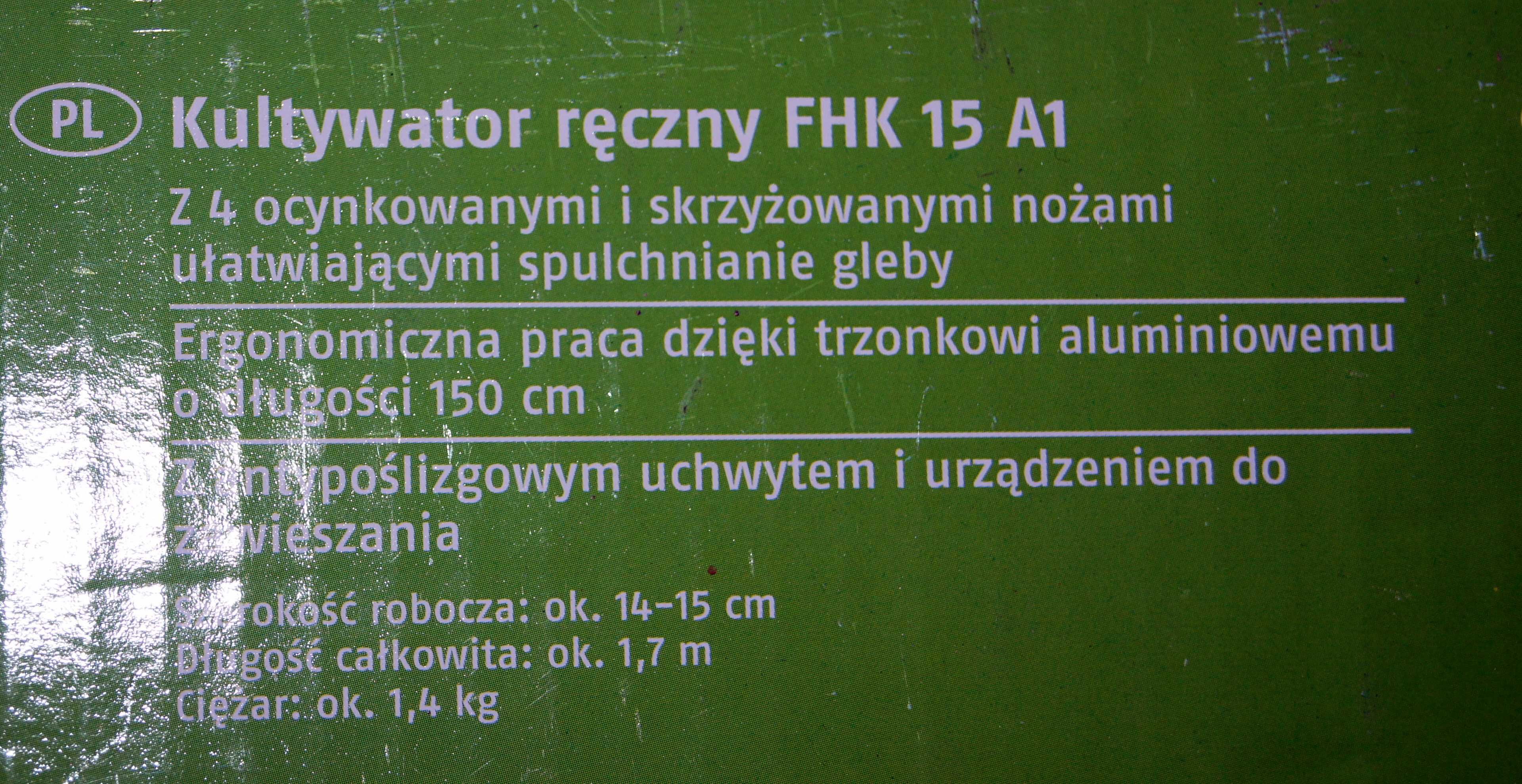 Kultywator ręczny FHK 15 A1
