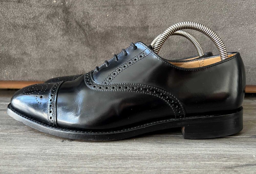 Loake р 43 англія шкіряні броги чоловічі чорні туфлі оксфорди мужские