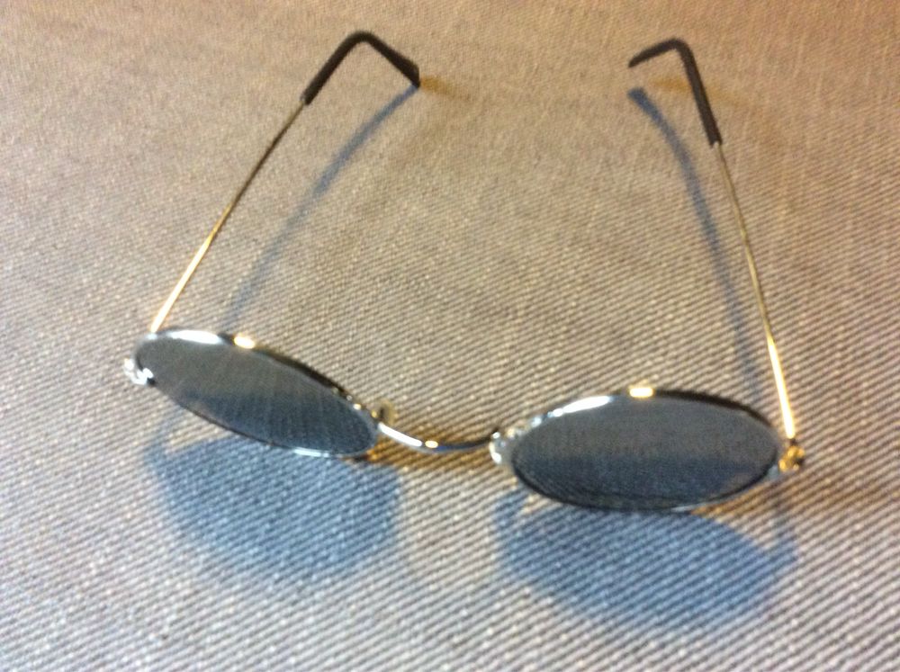 Okulary lenonki lustrzanki srebrne z filtrem uv nowe