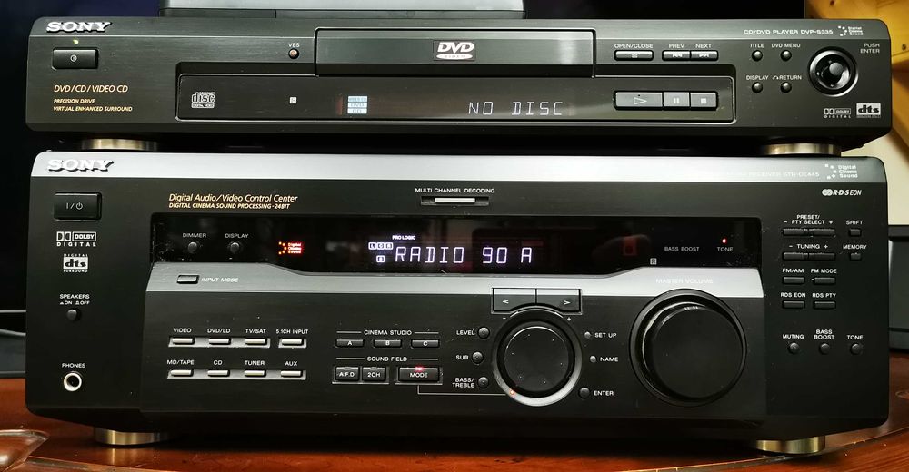 Wieża Sony amplituner STR-DE445 plus DVD DVP-S335