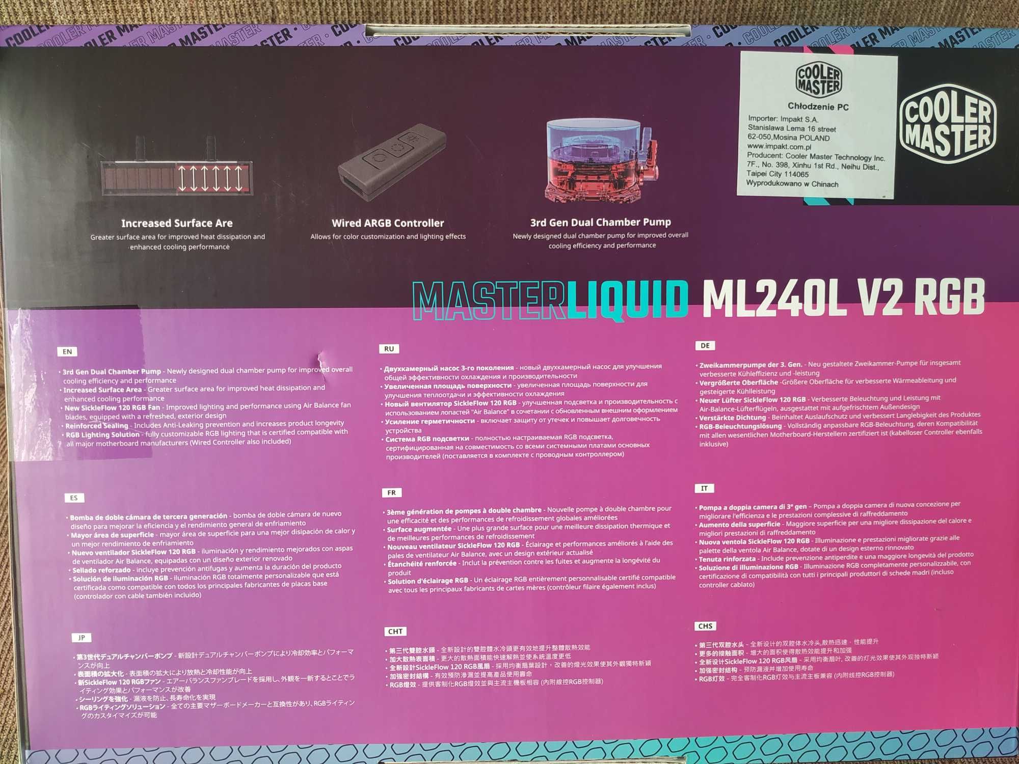 Cooler Master MasterLiquid ML240L V2 RGB Kit de Refrigeração Líquida