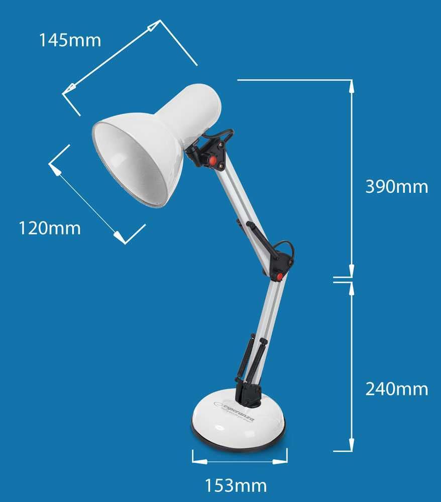 Nowa szkolna lampka biurkowa kreślarska stabilna nocna