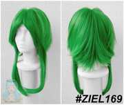Gumi Vocaloid peruka zielona krótka z grzywką cosplay zielony wig