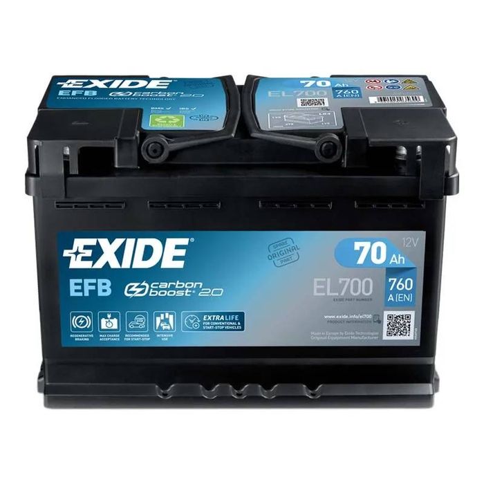 Автомобільний акумулятор Exide Start-Stop EFB 70Ah 760A 12V R