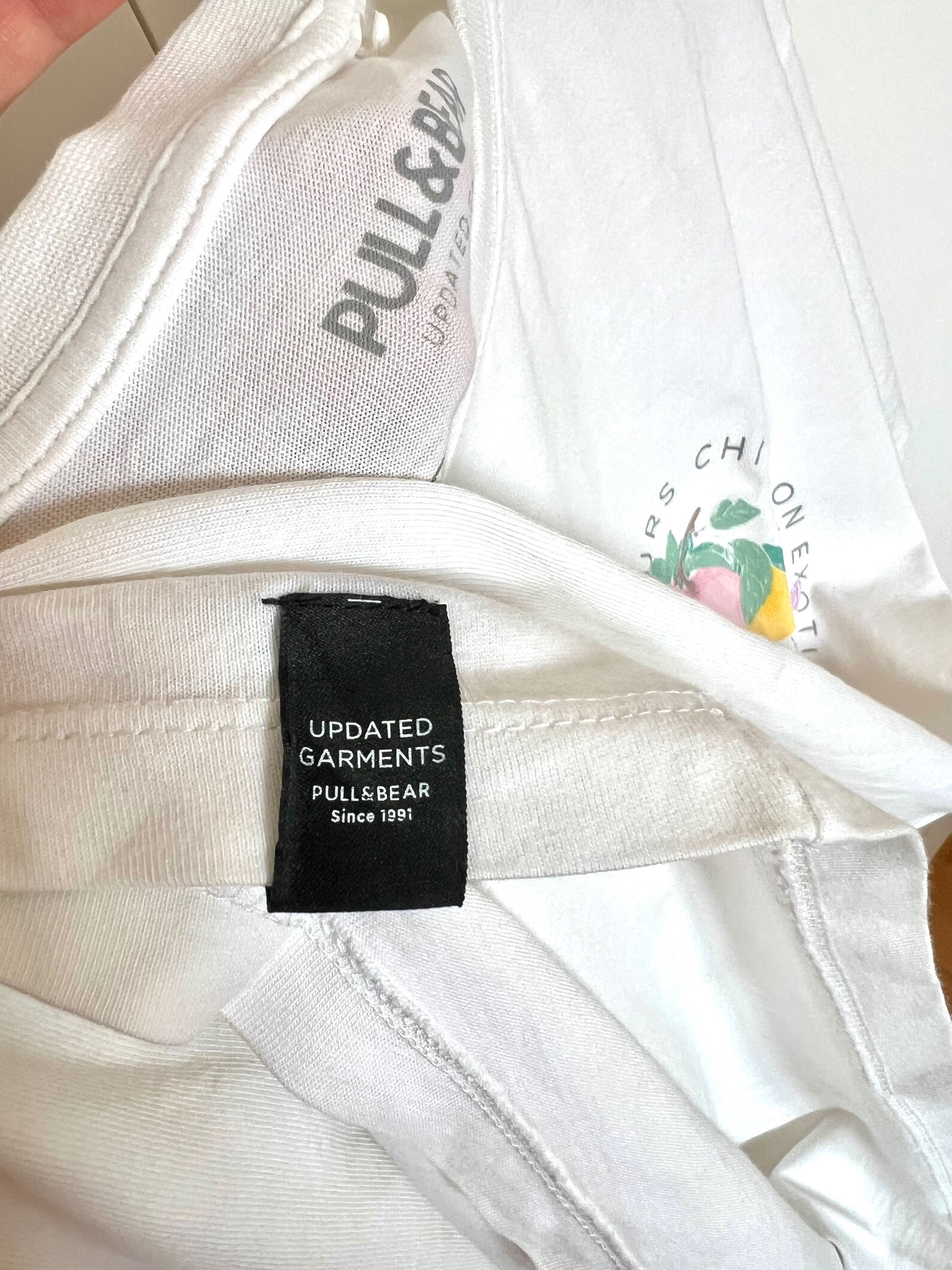 T-shirt de algodão básica com estampado Pull & Bear M