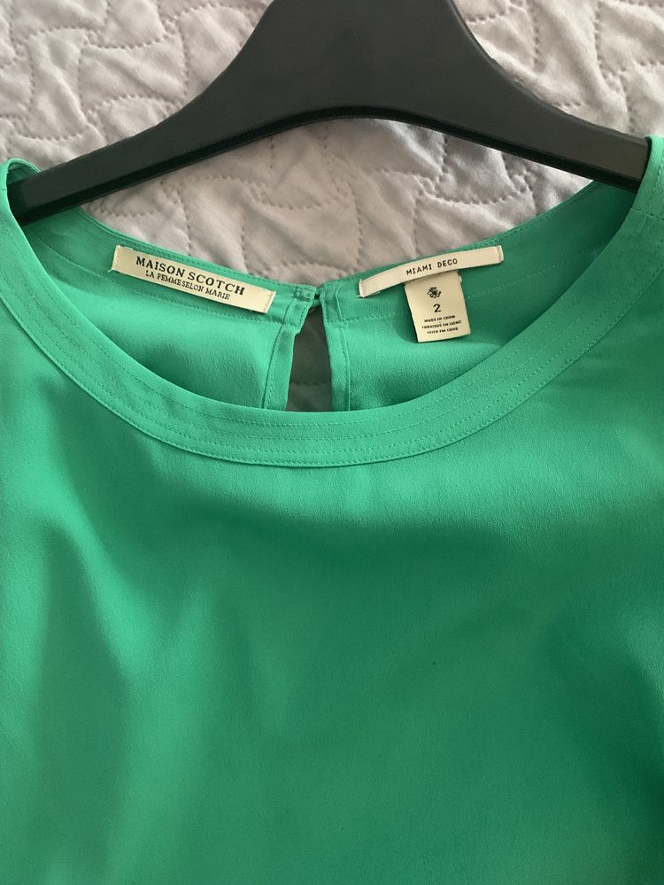 Sukienka zielona z kieszeniami na lato (roz duże M) Maison Scotch