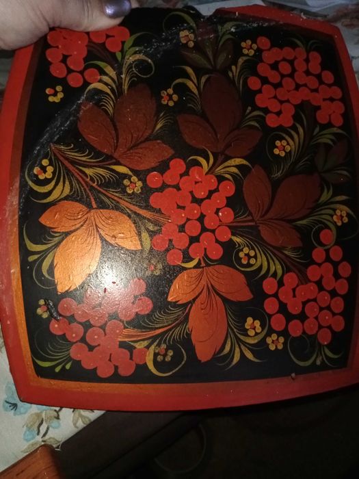 Стульчик - табурет, Роспись-хохлома,под реставрацию