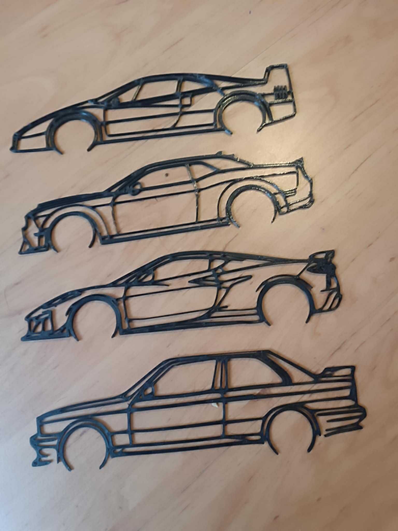 Druk 3D dekoracje na ścianę druk 3D różne modele samochodów