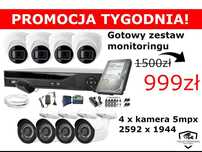 KOMPLETNY Zestaw kamer MONITORING 4-32 kamery monitoring KAMERA