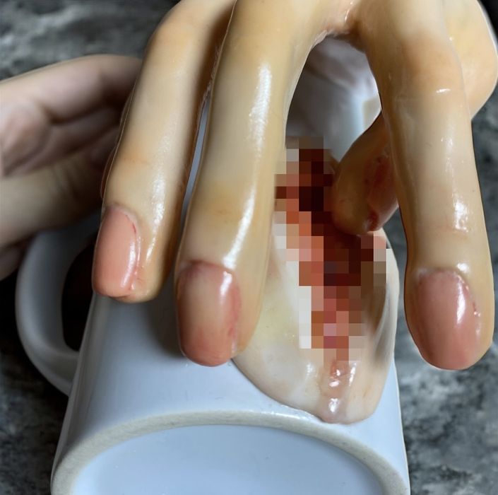 Чашка 500 мл з полімерною глиною йоні вагіна рука