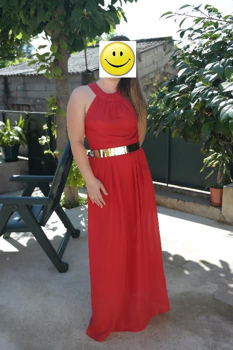 Vestido comprido vermelho tamanho s/m