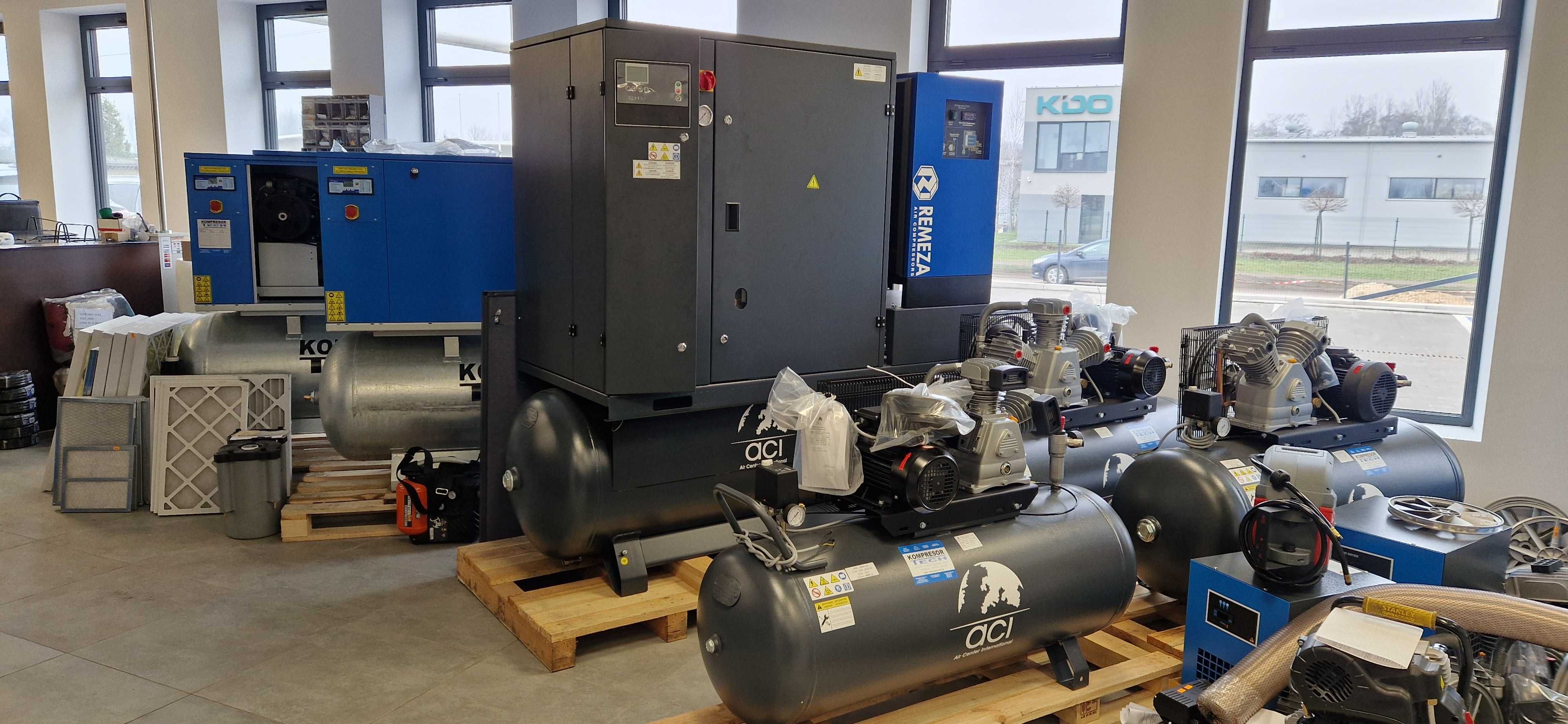 Kompresor tłokowy ACI / REMEZA zbionik 270L wydajność 950L/min FV nowy