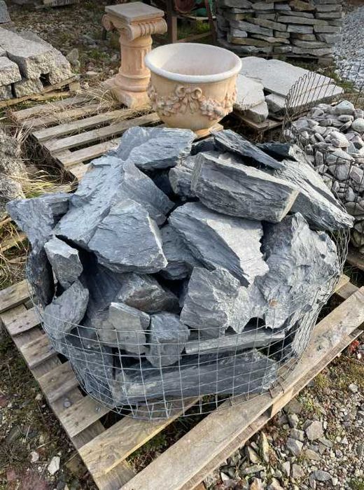 Czarny Monolit Skała Ozdobna Ogród Japoński Łupek Filitowy Dekoracja