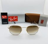 Солнцезащитные очки Ray Ban Hexagonal 3548 Gold-Brown 56мм стекло