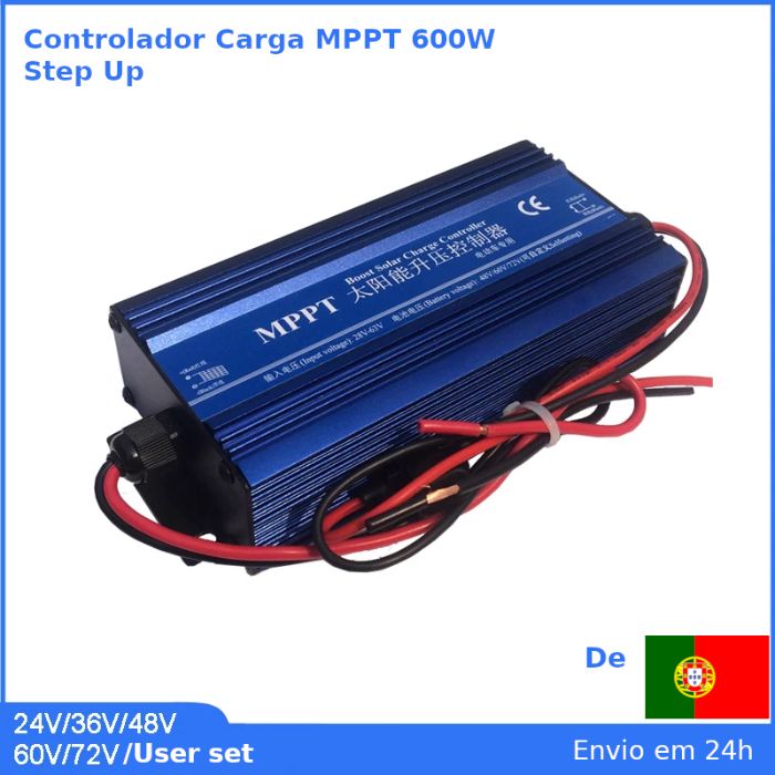 Controlador carga solar MPPT 600W, 16A Step-UP