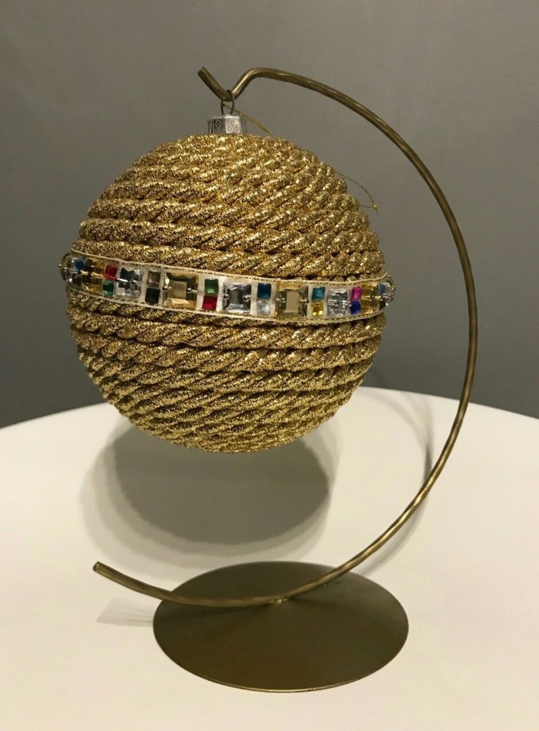 Ręcznie Robiona Bombka z Kryształkami Hand Made Gold